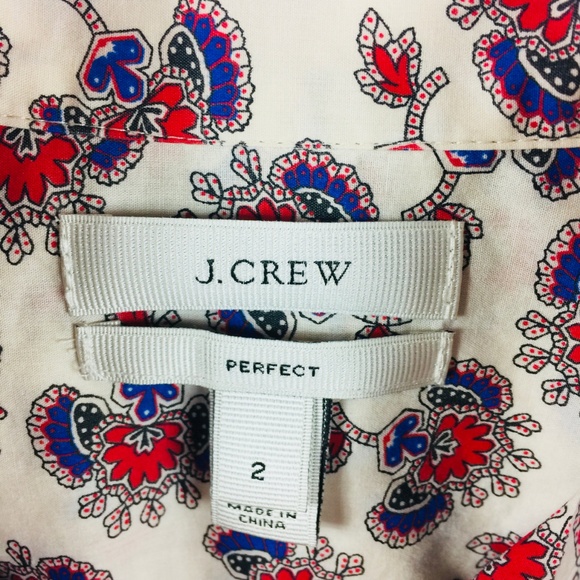 Vintage J Crew The Perfect Shirt in Papaya Paisley - Picture 3 of 8